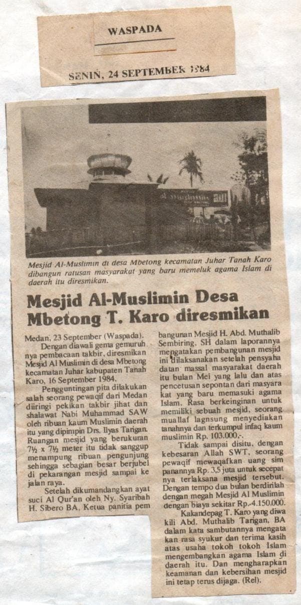 Peresmian Mesjid Al-Muslimin di Desa Mbetong